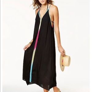 Multi-Colored Trim Maxi Dress Cover-Up